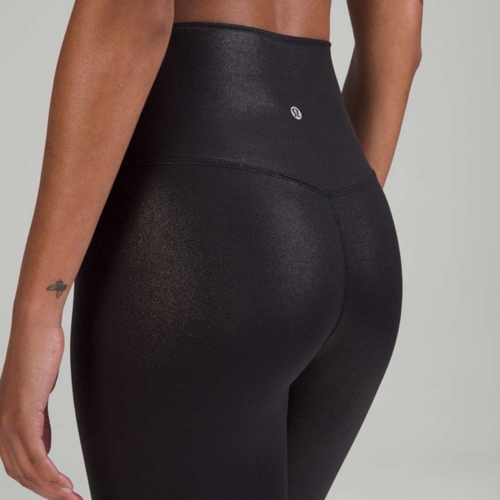 Lululemon Align High Rise Pant Leggings Shine Radiant Foil Black Print 14 NWT - Picture 2 of 13